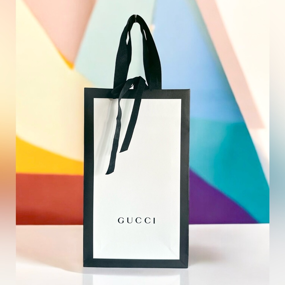 Gucci Shopping bag with Black ribbon.